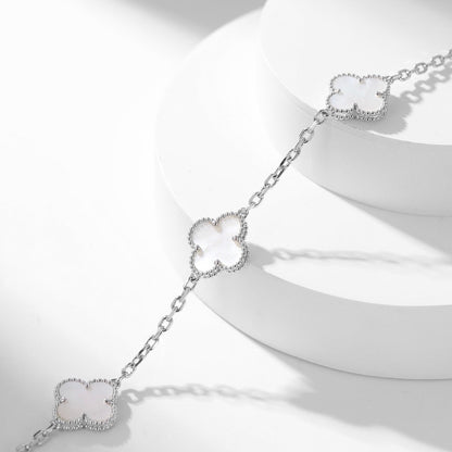 [Leaves]CLOVER 10 MOTIFS WHITE MOTHER OF PEARL NECKLACE