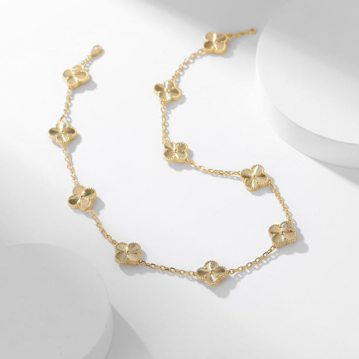 [Leaves]CLOVER 10 MOTIFS LASER NECKLACE