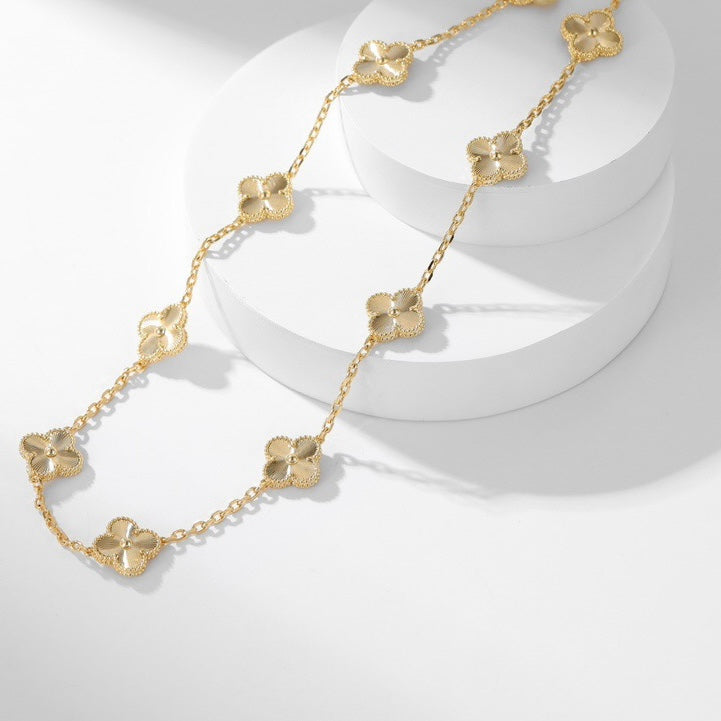 [Leaves]CLOVER 10 MOTIFS LASER NECKLACE