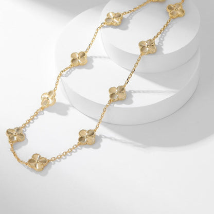 [Leaves]CLOVER 10 MOTIFS LASER NECKLACE