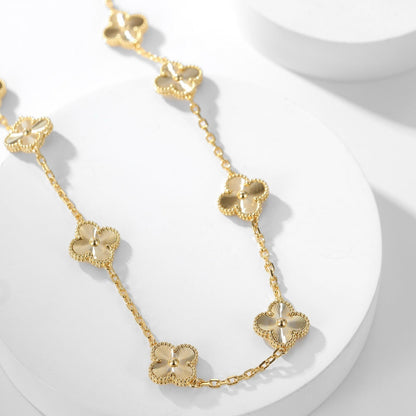 [Leaves]CLOVER 10 MOTIFS LASER NECKLACE