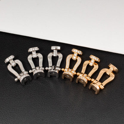 [Leaves]FORCE LARGE HORSESHOE FULL DIAMOND BRACELET - WHITE GOLD