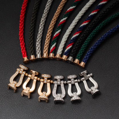 [Leaves]FORCE LARGE HORSESHOE HALF DIAMOND BRACELET - GOLD