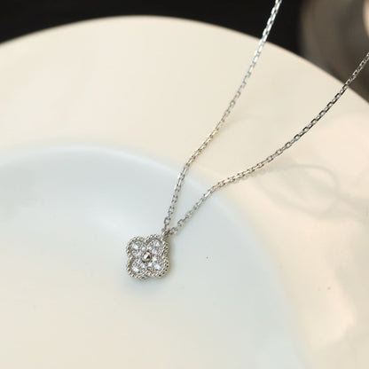 [Leaves]CLOVER MINI 9.5MM PENDANT DIAMOND NECKLACE