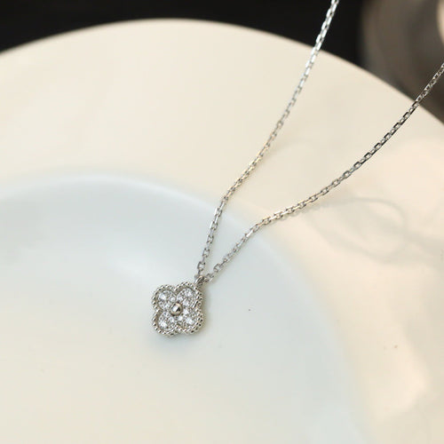 [Leaves]CLOVER MINI 9.5MM PENDANT DIAMOND NECKLACE