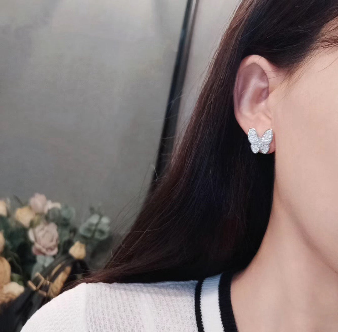 [Leaves]BUTTERFLY ALL DIAMOND EARRINGS