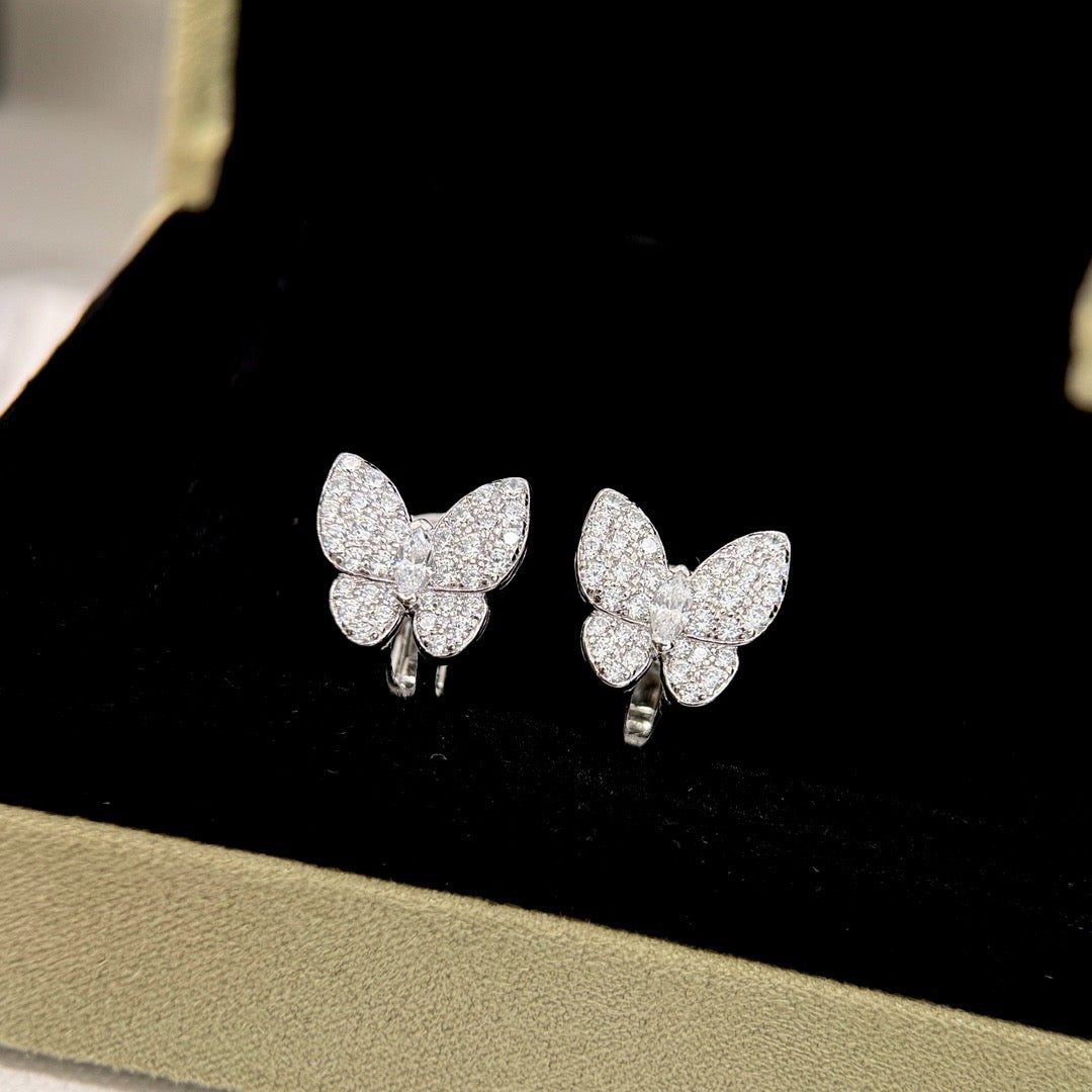 [Leaves]BUTTERFLY ALL DIAMOND EARRINGS