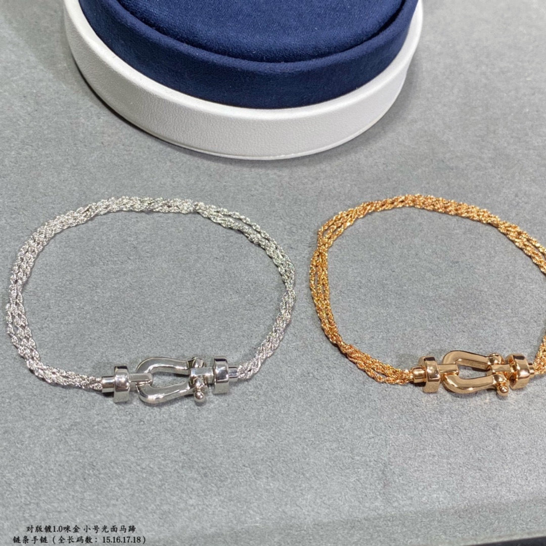 [Leaves]FORCE SMALL HORSESHOE  DIAMOND CHAIN ROPE BRACELET