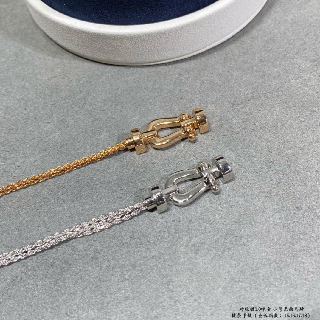 [Leaves]FORCE SMALL HORSESHOE  DIAMOND CHAIN ROPE BRACELET