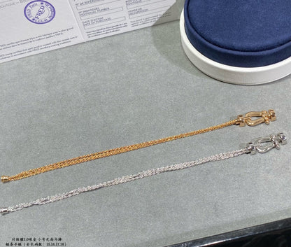 [Leaves]FORCE SMALL HORSESHOE  DIAMOND CHAIN ROPE BRACELET
