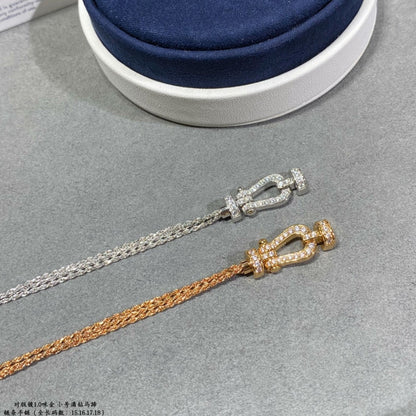 [Leaves]FORCE SMALL HORSESHOE  DIAMOND CHAIN ROPE BRACELET