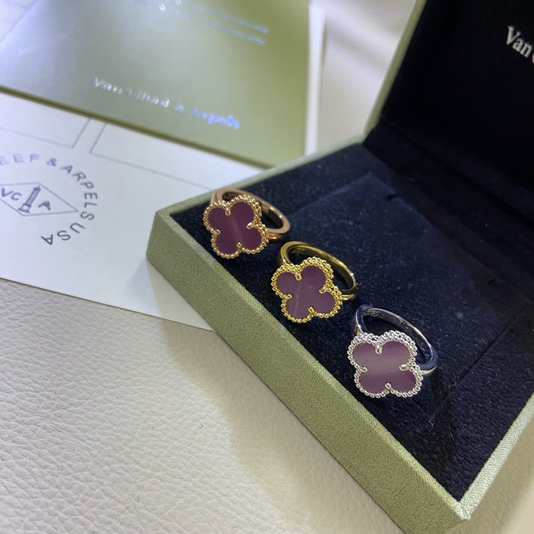 [Leaves]CLOVER  PURPLE VIOLET RING