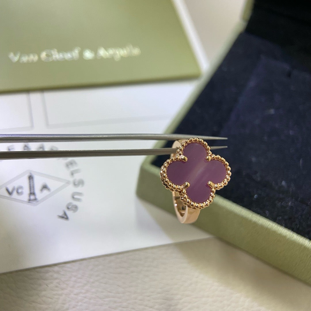 [Leaves]CLOVER  PURPLE VIOLET RING