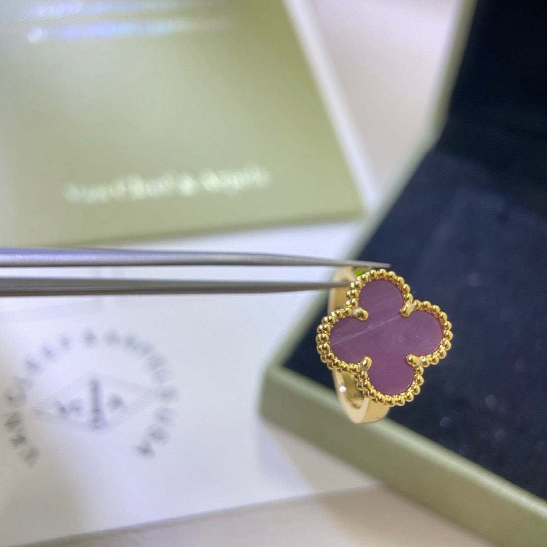 [Leaves]CLOVER  PURPLE VIOLET RING