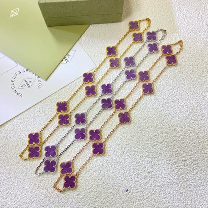 [Leaves]CLOVER 10 MOTIFS  PURPLE VIOLET  NECKLACE
