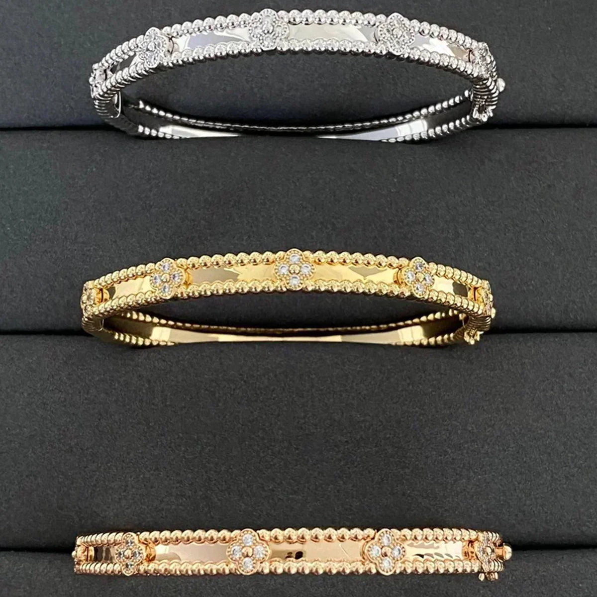 [Leaves]CLOVER BRACELET 4MM DIAMONDS