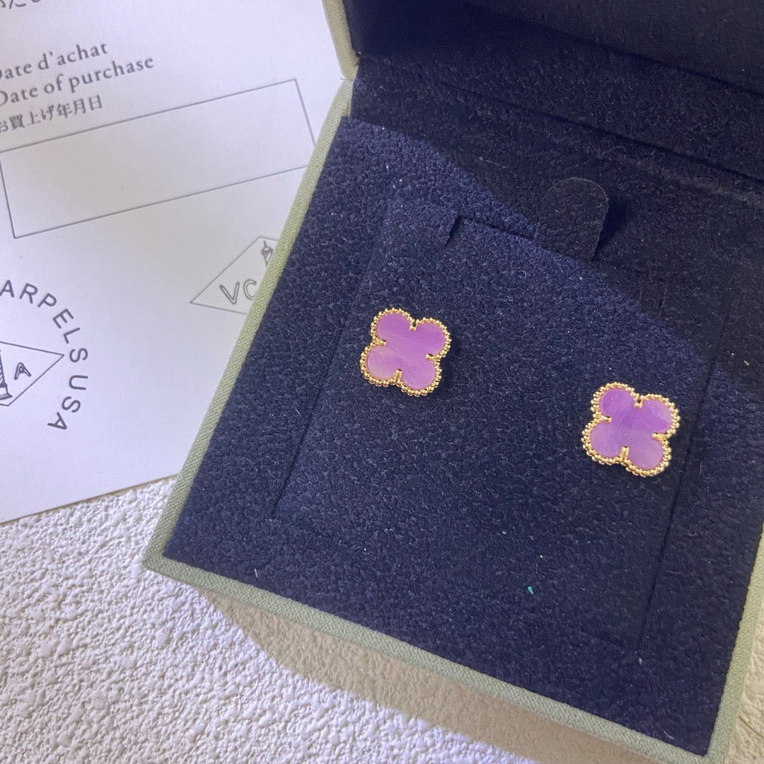 [Leaves]CLOVER MINI 9.5MM  PURPLE VIOLET EARRINGS