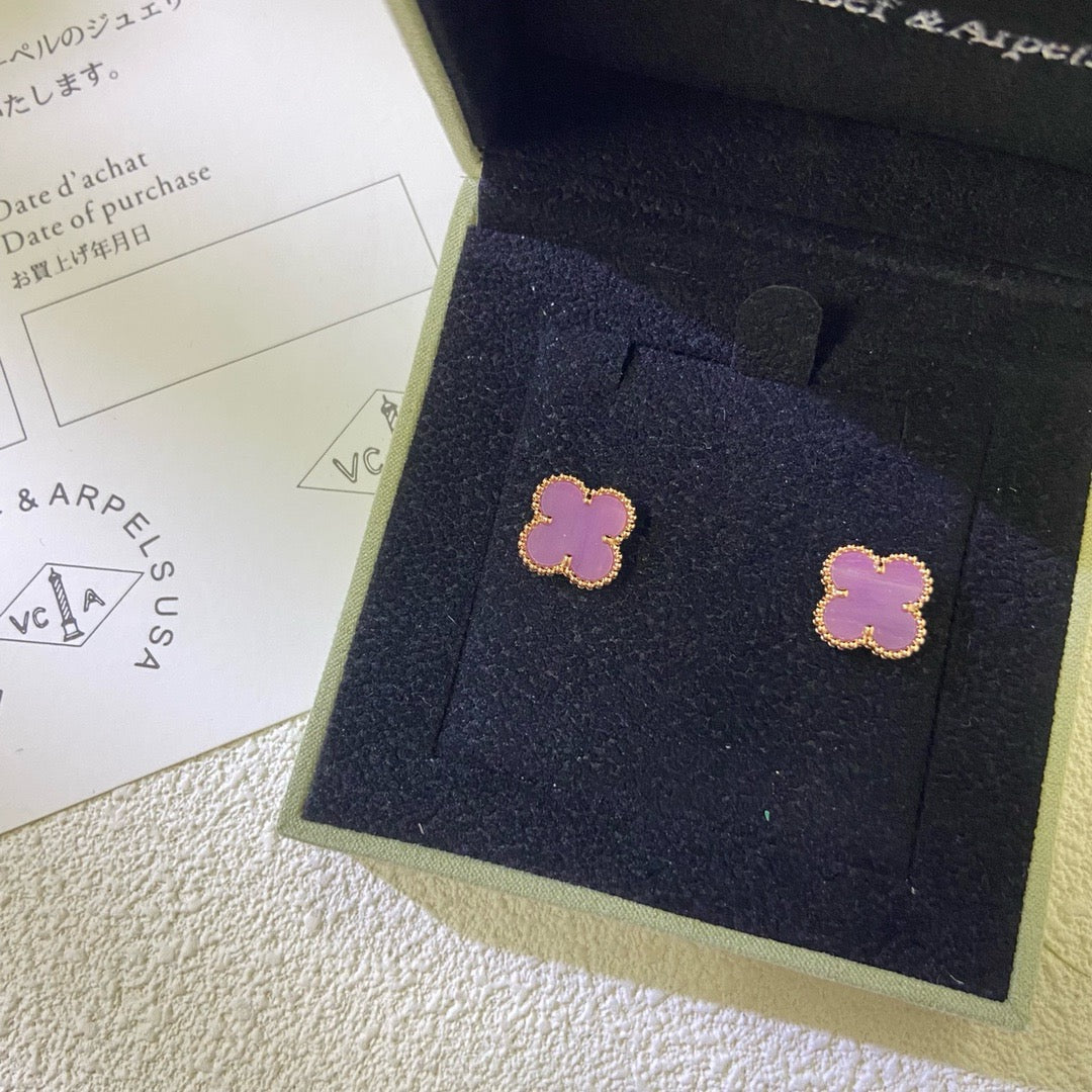 [Leaves]CLOVER MINI 9.5MM  PURPLE VIOLET EARRINGS
