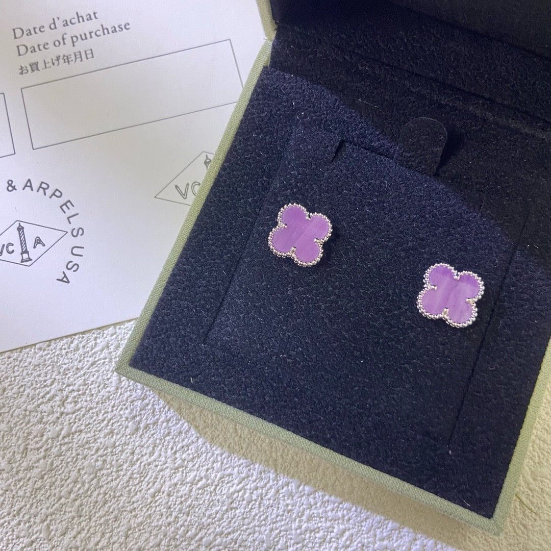 [Leaves]CLOVER MINI 9.5MM  PURPLE VIOLET EARRINGS