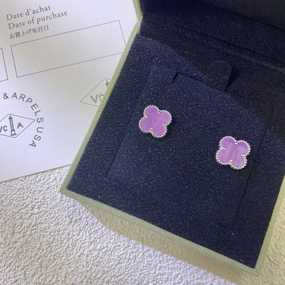 [Leaves]CLOVER MINI 9.5MM  PURPLE VIOLET EARRINGS