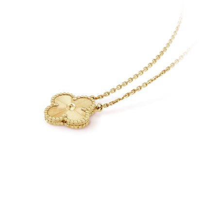 [Leaves]CLOVER 15MM LASER NECKLACE