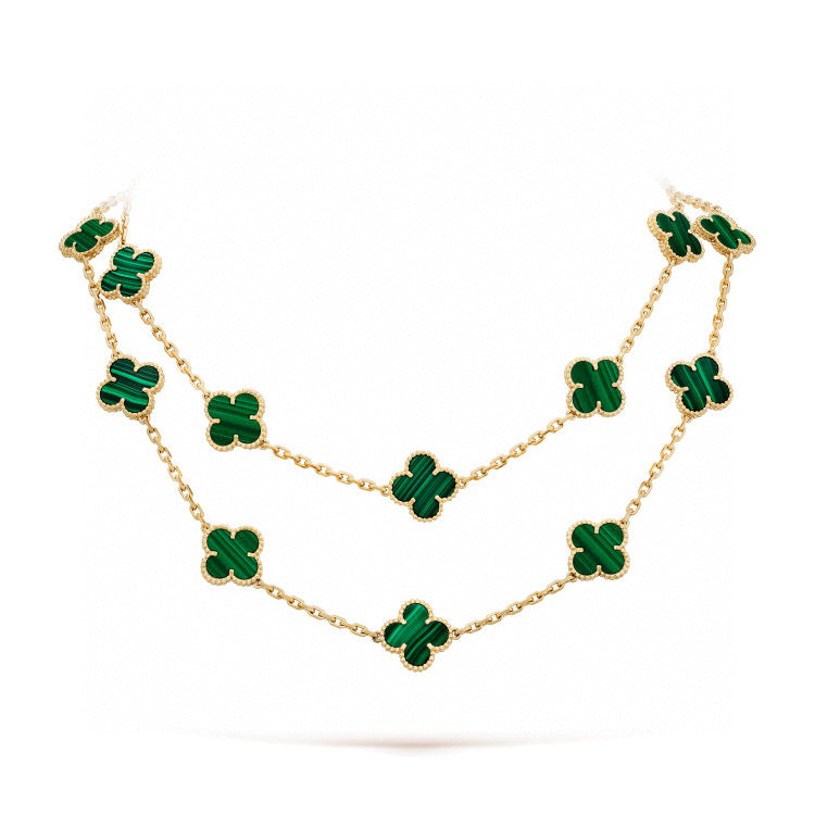 [Leaves]CLOVER 20 MOTIFS MALACHITE GOLD