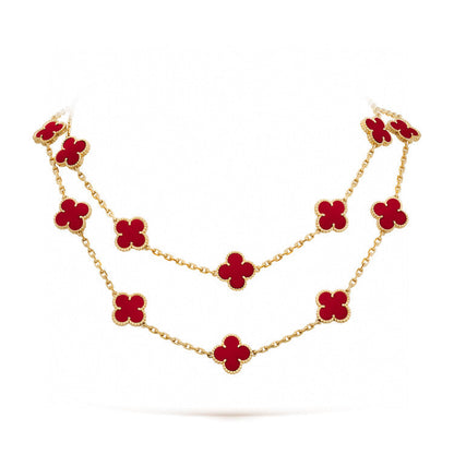 [Leaves]CLOVER 20 MOTIFS CARNELIAN NECKLACE