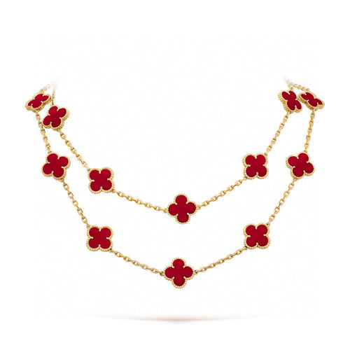 [Leaves]CLOVER 20 MOTIFS CARNELIAN NECKLACE