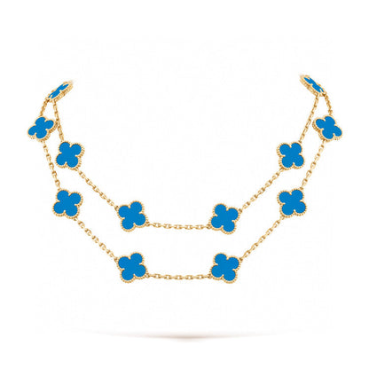 [Leaves]CLOVER 20 MOTIFS BLUE AGATE GOLD