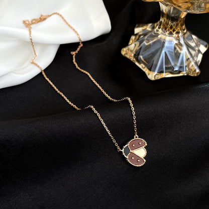 [Leaves]LUCKY CARNELIAN LADYBUG CHARM NECKLACE