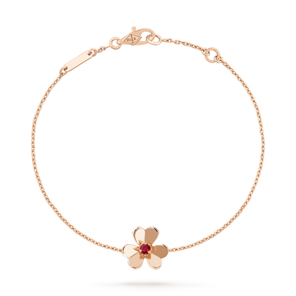 [Leaves]FRIVOLE GOLD FLOWER PINK MALACHITE BRACELET
