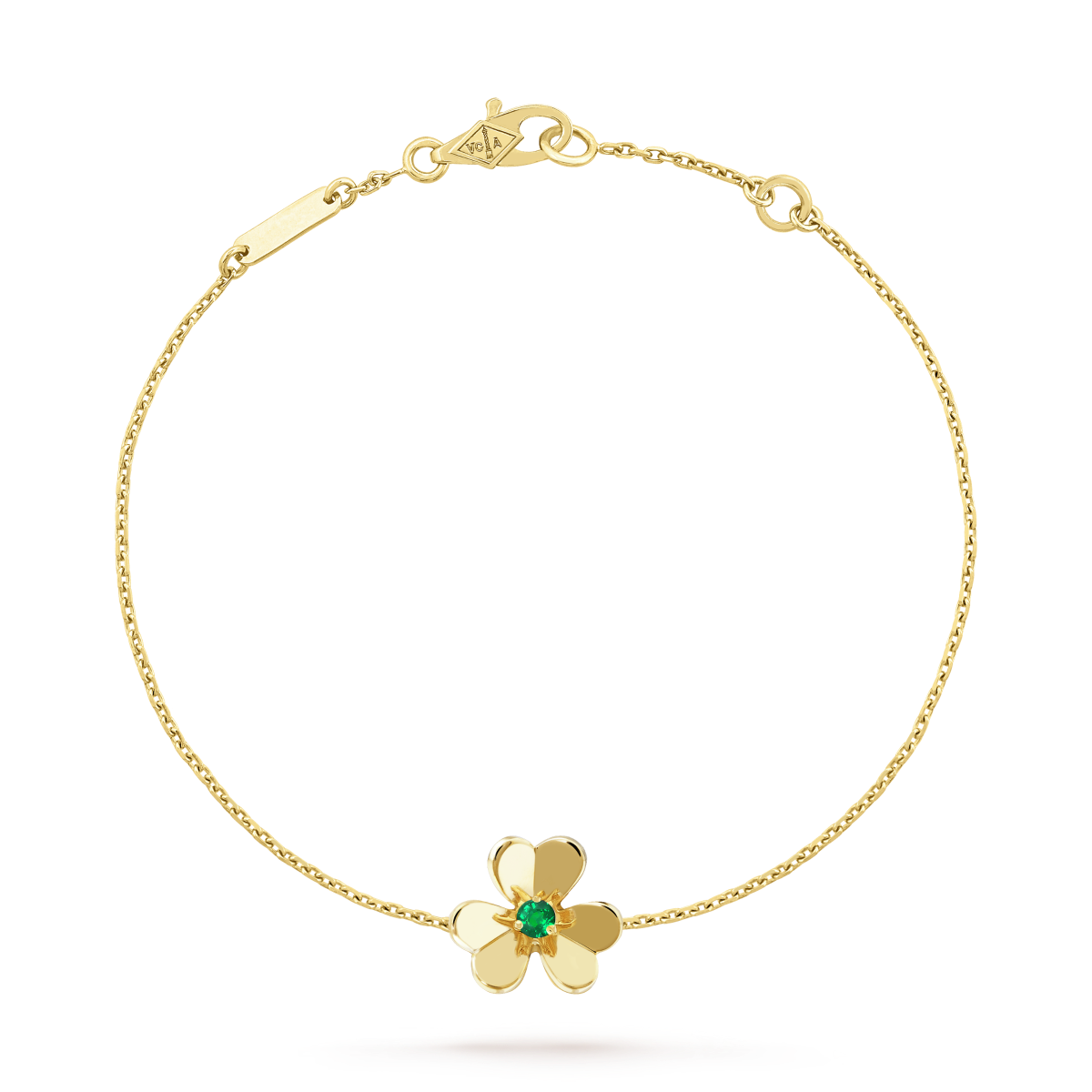 [Leaves]FRIVOLE GOLD FLOWER PINK MALACHITE BRACELET