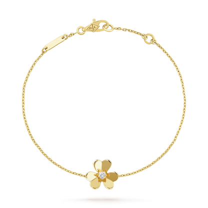 [Leaves]FRIVOLE GOLD FLOWER PINK MALACHITE BRACELET