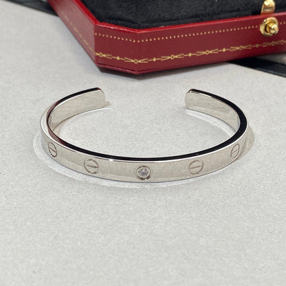 [Leaves]LOVE BRACELET 6.1MM 1 DIAMOND OPEN CUFF