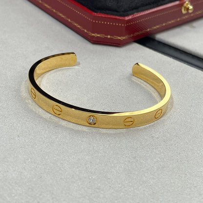 [Leaves]LOVE BRACELET 6.1MM 1 DIAMOND OPEN CUFF