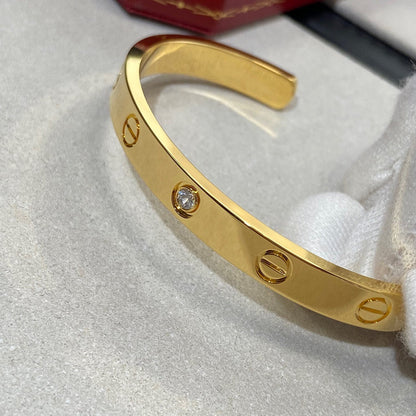 [Leaves]LOVE BRACELET 6.1MM 1 DIAMOND OPEN CUFF