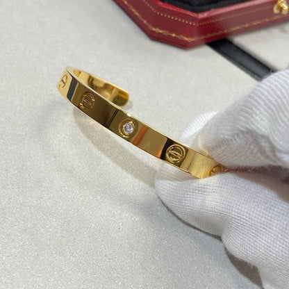 [Leaves]LOVE BRACELET 6.1MM 1 DIAMOND OPEN CUFF