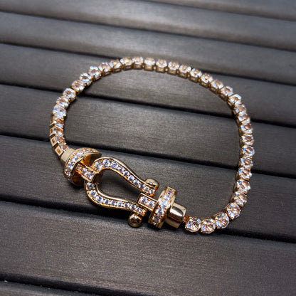 [Leaves]FORCE  HORSESHOE  DIAMOND TENNIS BRACELET