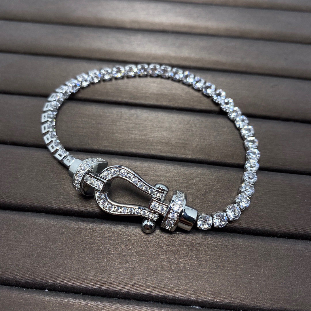 [Leaves]FORCE  HORSESHOE  DIAMOND TENNIS BRACELET