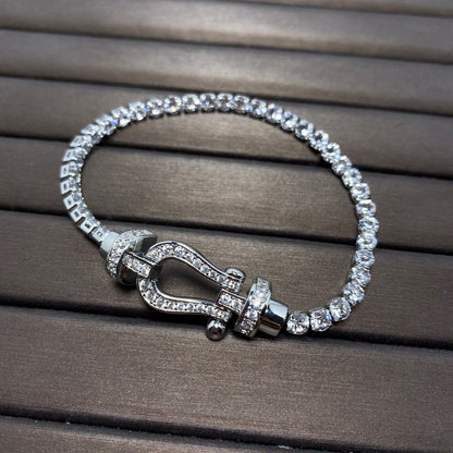 [Leaves]FORCE  HORSESHOE  DIAMOND TENNIS BRACELET