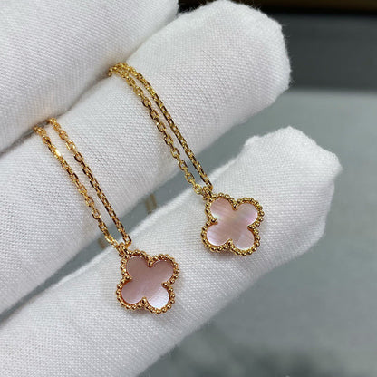 [Leaves]CLOVER 9.5MM PINK MOTHER OF PEARL SINGLE FLOWER NECKLACE