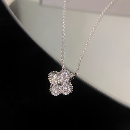 [Leaves]CLOVER 15MM DIAMOND SINGLE FLOWER NECKLACE