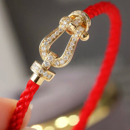 [Leaves]FORCE LARGE HORSESHOE FULL DIAMOND BRACELET - GOLD