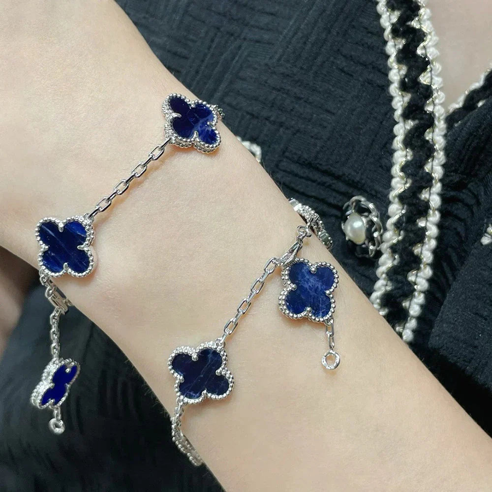 [Leaves]LUCKY CLOVER 5-MOTIF BRACELET - PIETERSITE COLLECTION