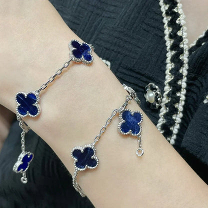[Leaves]LUCKY CLOVER 5-MOTIF BRACELET - PIETERSITE COLLECTION