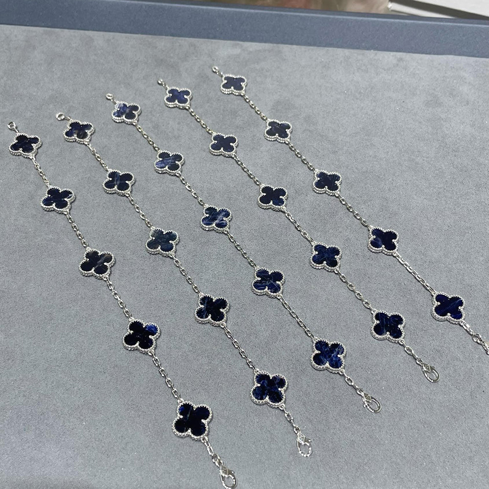 [Leaves]LUCKY CLOVER 5-MOTIF BRACELET - PIETERSITE COLLECTION
