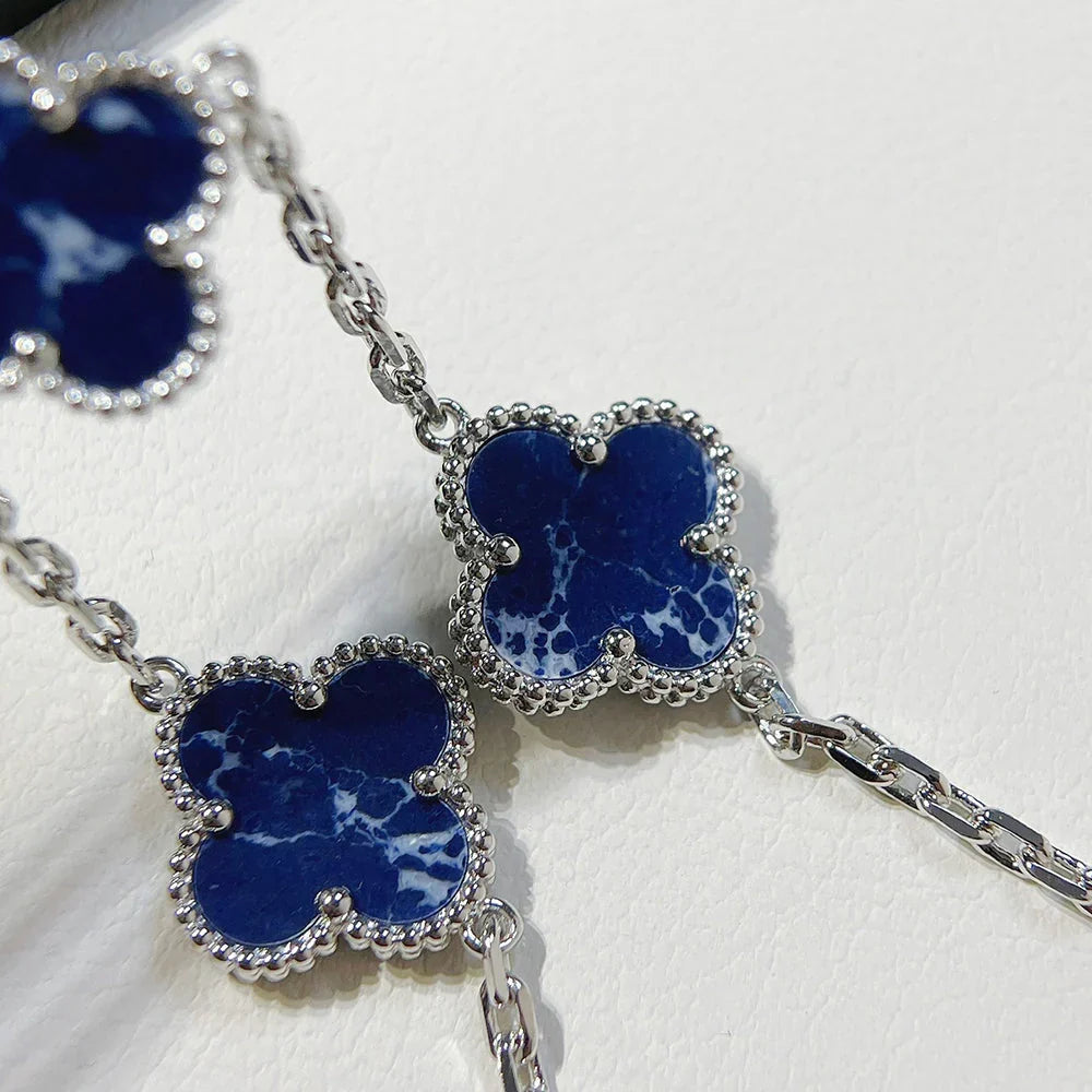[Leaves]LUCKY CLOVER 5-MOTIF BRACELET - PIETERSITE COLLECTION