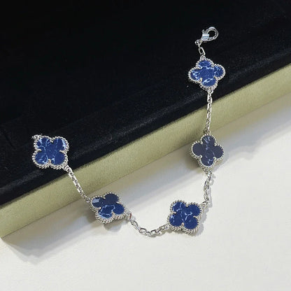 [Leaves]LUCKY CLOVER 5-MOTIF BRACELET - PIETERSITE COLLECTION