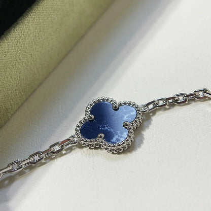 [Leaves]LUCKY CLOVER 5-MOTIF BRACELET - PIETERSITE COLLECTION