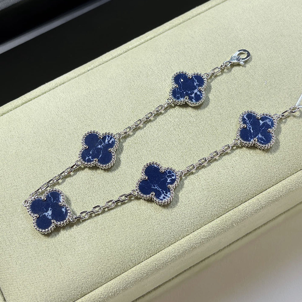 [Leaves]LUCKY CLOVER 5-MOTIF BRACELET - PIETERSITE COLLECTION